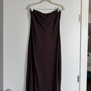 Aritzia Corelli Midi Dress, Size Large, Brown